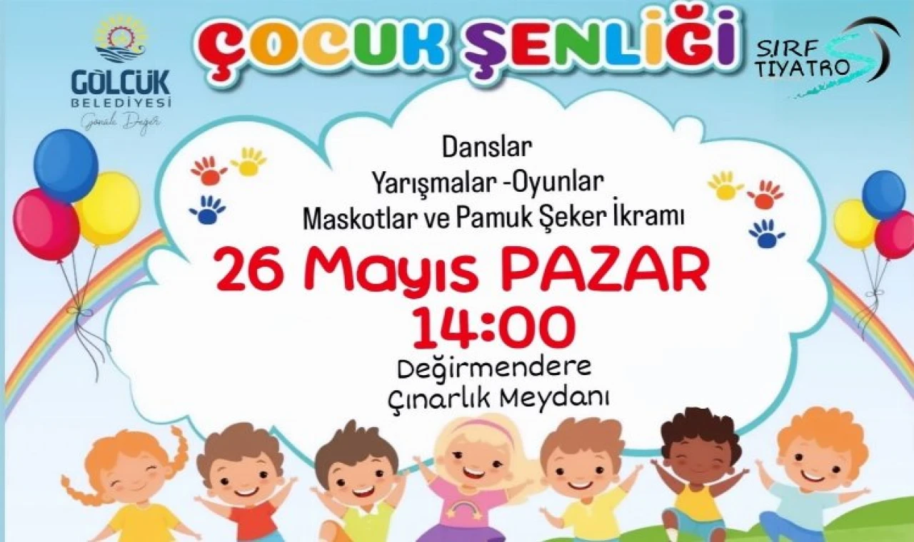 Gölcük Belediyesi Çocuk Şenliği pazar günü Çınarlık Meydanı’nda
