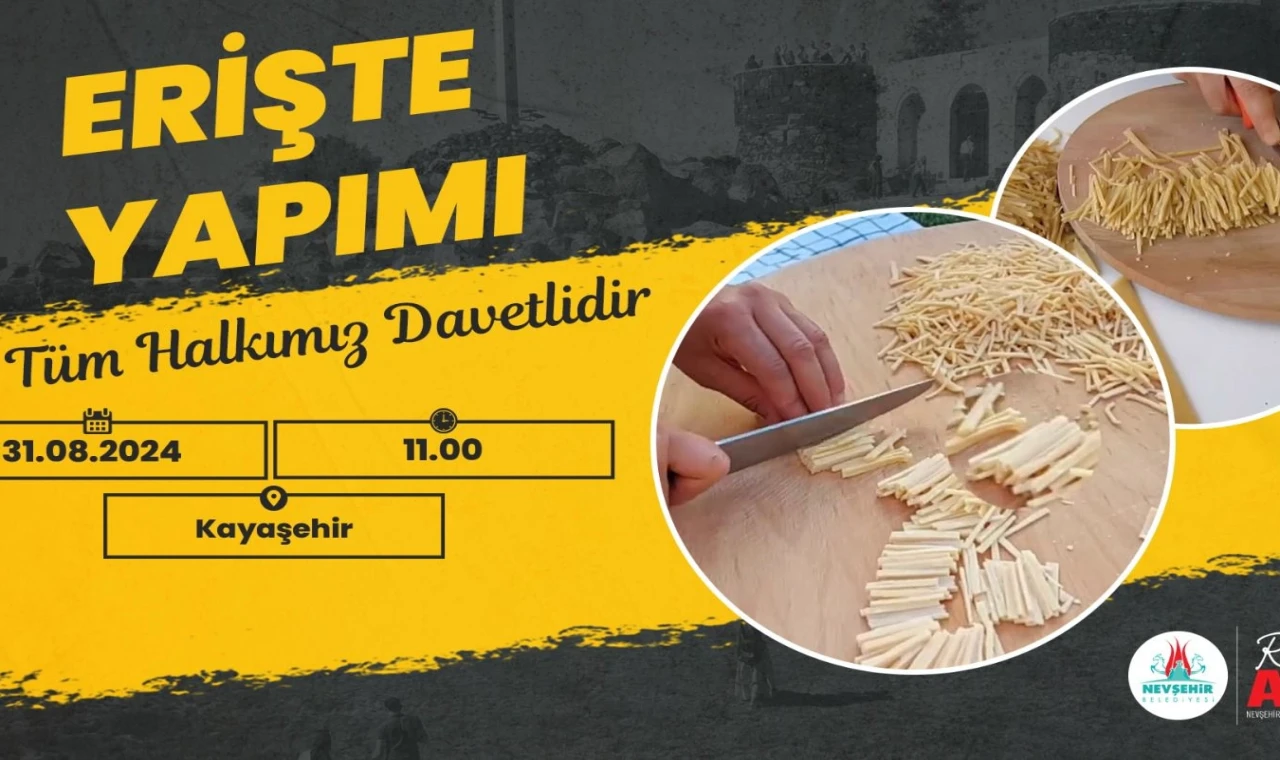 Nevşehir’de kadınlar ihtiyaç sahibi aileler için erişte yapacak
