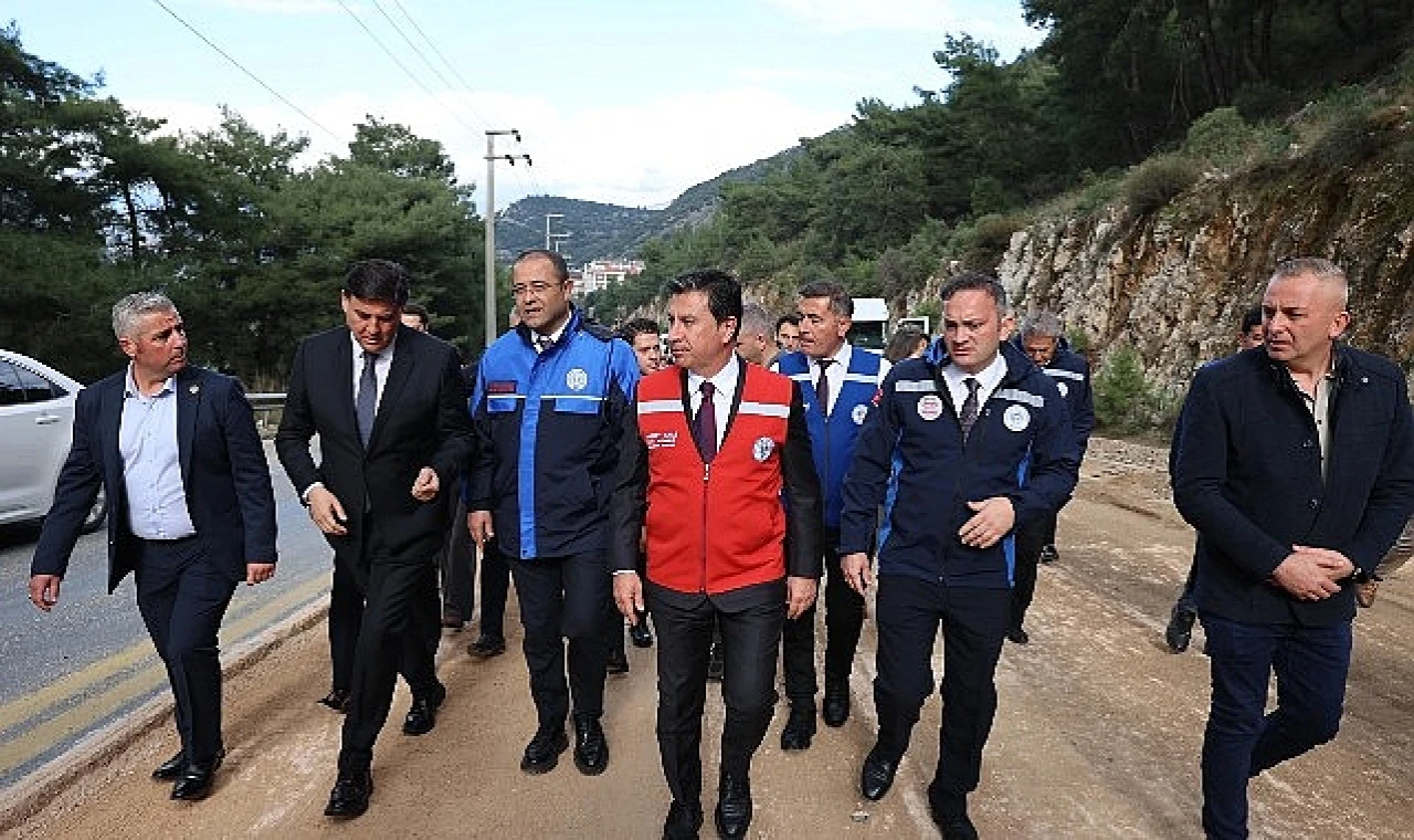 320 milyon TL’lik yatırımla yapımına başlanan Fethiye Ölüdeniz yolunda incelemelerde bulundu. 