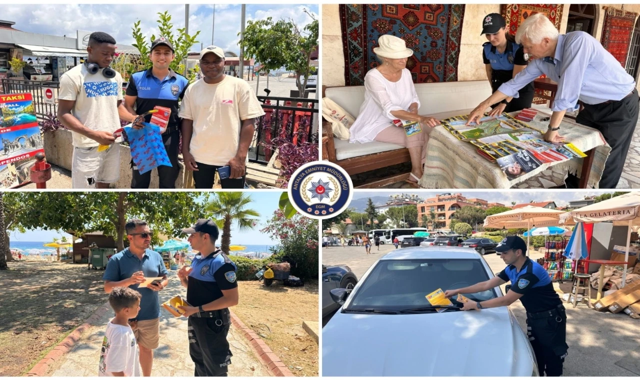 Alanya’da turistlere 4 dilde güvenlik rehberi... Polislerden kent haritası dağıtımı