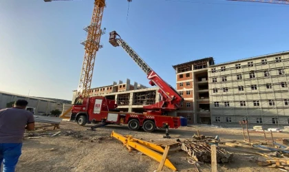 Manisa’da 33 metre yükseklikte kurtarma