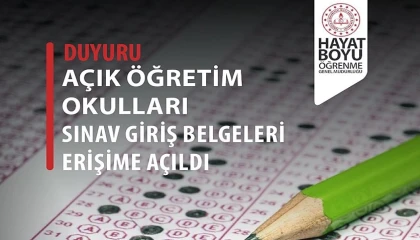 Açık Öğretim e-Sınav giriş belgeleri erişime açıldı
