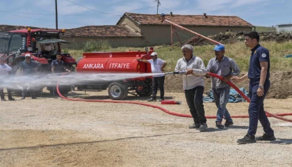 Ankara’da kırsal mahallelere yangın söndürme tankeri desteği