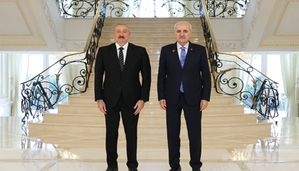 Azerbaycan Cumhurbaşkanı Aliyev, Kurtulmuş’u kabul etti