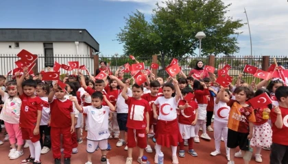 Kayseri Büyükşehir Çocuk Kütüphanesi miniklerinden Milli Takım’a destek